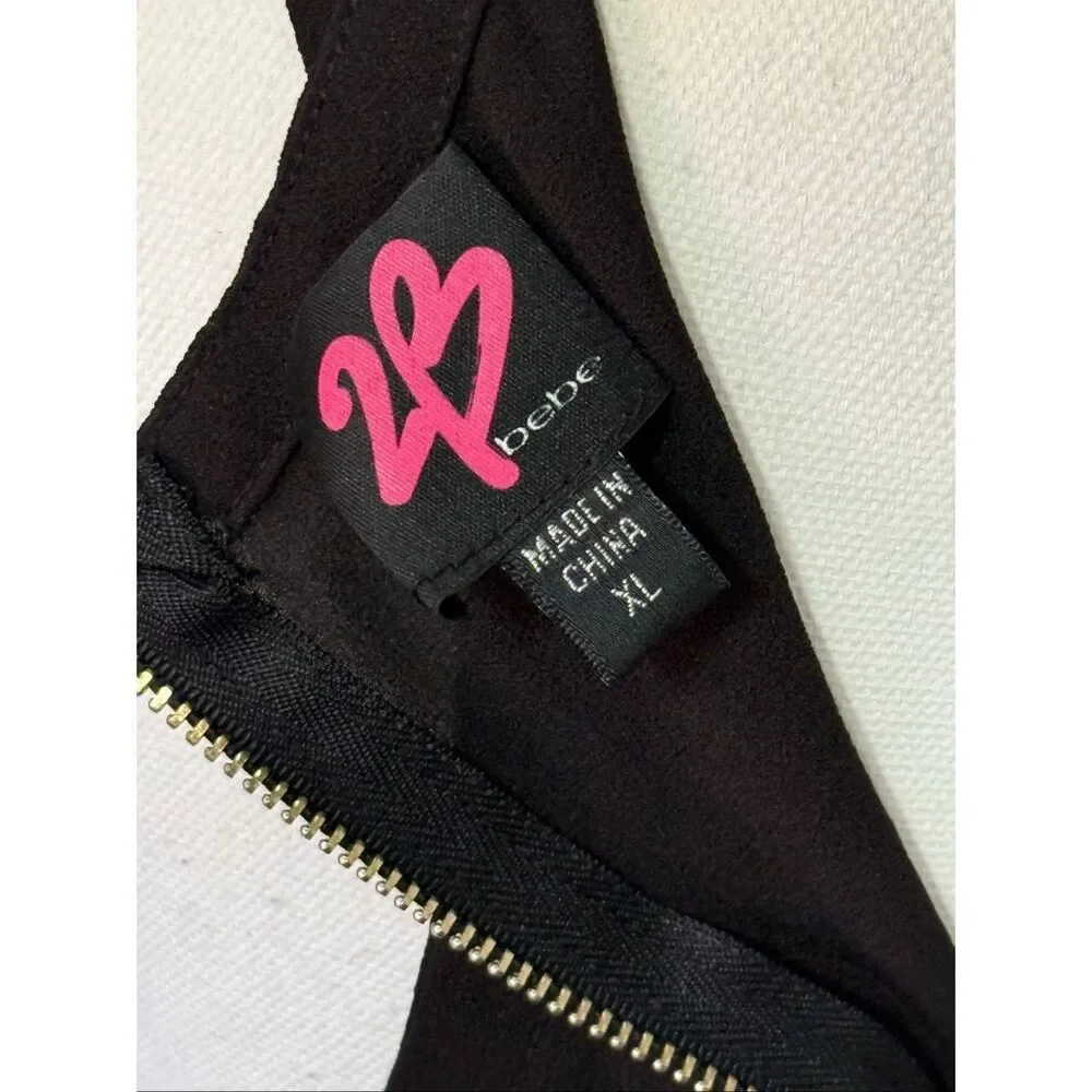2B Bebe Y2K Black Semi Sheer V-Neck Tank Sz 2X READ - Picture 7 of 9